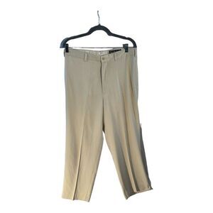 Nat Nast Men’s 100% Silk Tan Dress/Casual/Resort Pants Size 33